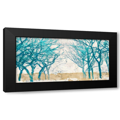 Turquoise Trees Black Modern Wood Framed Art Print with Double Matting by Alessio, Aprile