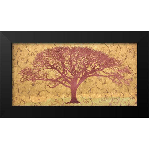 Tree on a Gold Brocade Black Modern Wood Framed Art Print by Aprile, Alessio