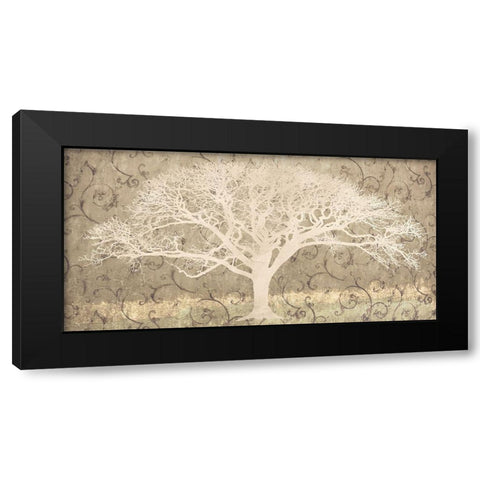 Tree on a Grey Brocade Black Modern Wood Framed Art Print by Aprile, Alessio