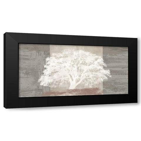 White Tree Panel Black Modern Wood Framed Art Print by Aprile, Alessio