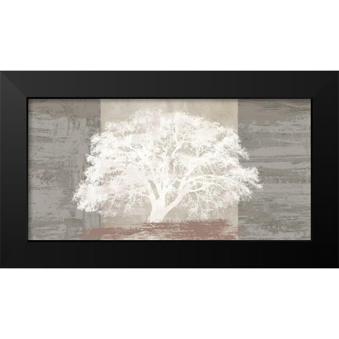 White Tree Panel Black Modern Wood Framed Art Print by Aprile, Alessio