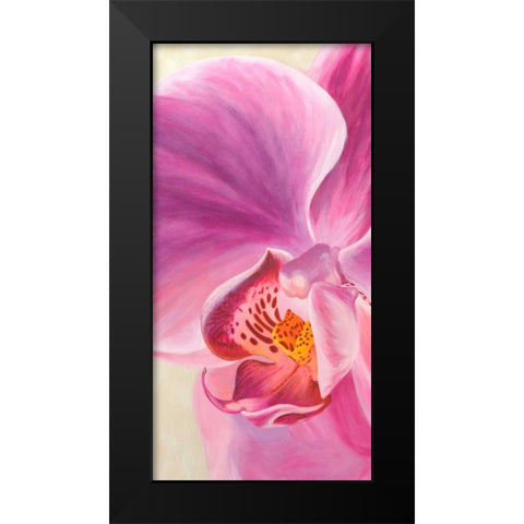 Purple Orchids I Black Modern Wood Framed Art Print by Ann, Cynthia