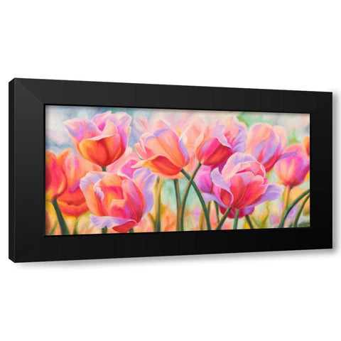 Tulips in Wonderland Black Modern Wood Framed Art Print by Ann, Cynthia