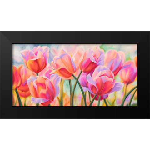 Tulips in Wonderland Black Modern Wood Framed Art Print by Ann, Cynthia