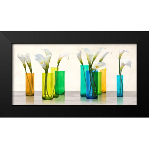 Callas in crystal vases Black Modern Wood Framed Art Print by Cynthia, Ann