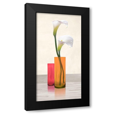 Callas in crystal vases II Black Modern Wood Framed Art Print by Cynthia, Ann