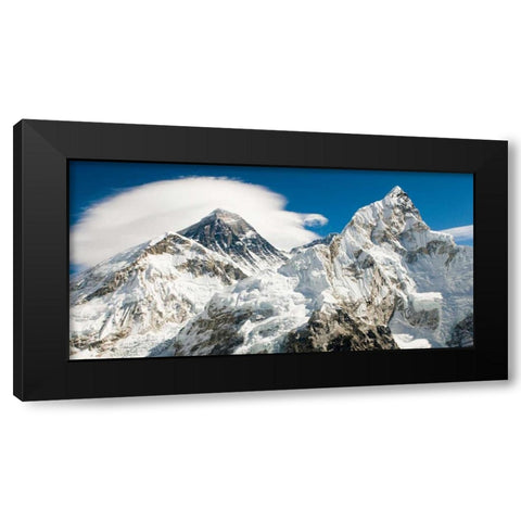 Mount Everest Black Modern Wood Framed Art Print with Double Matting by Anonymous