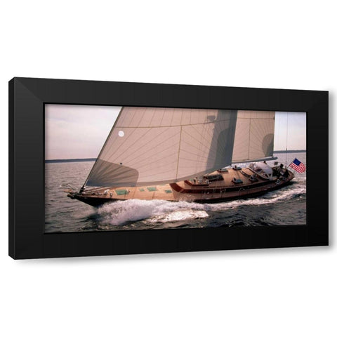 Sailboat Leaning to the Side Black Modern Wood Framed Art Print with Double Matting by Rabinowitz, Neil