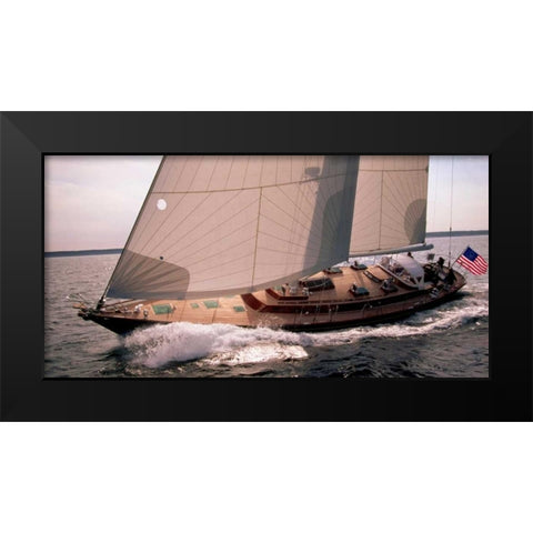 Sailboat Leaning to the Side Black Modern Wood Framed Art Print by Rabinowitz, Neil