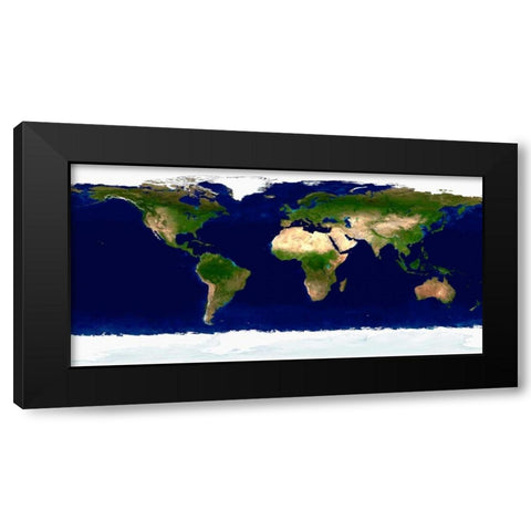 Earth in Daylight Black Modern Wood Framed Art Print with Double Matting by Nasa