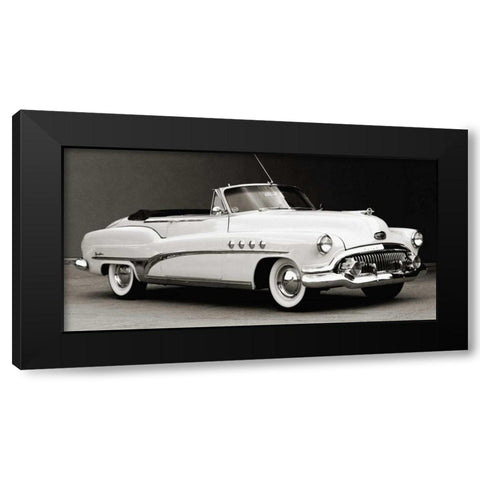 Buick Roadmaster Convertible Black Modern Wood Framed Art Print by Gasoline Images