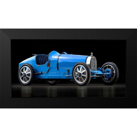Bugatti 35 Black Modern Wood Framed Art Print by Gasoline Images