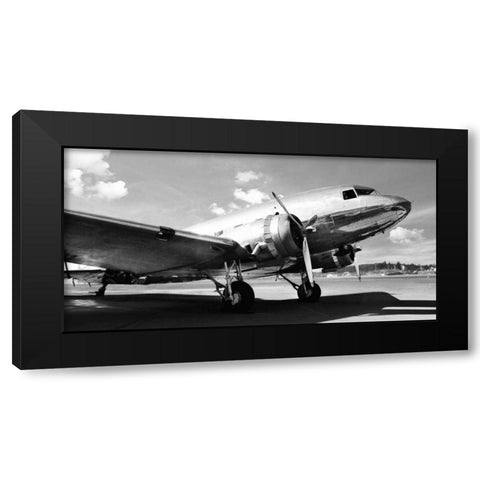 Vintage airplane Black Modern Wood Framed Art Print by Gasoline Images