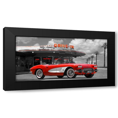 Historical diner, USA Black Modern Wood Framed Art Print by Gasoline Images