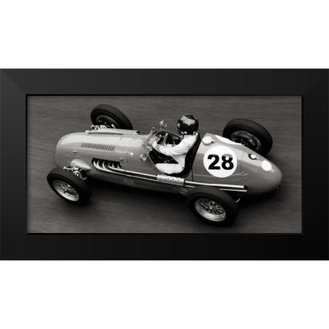 Historical race car at Grand Prix de Monaco Black Modern Wood Framed Art Print by Seyfferth, Peter
