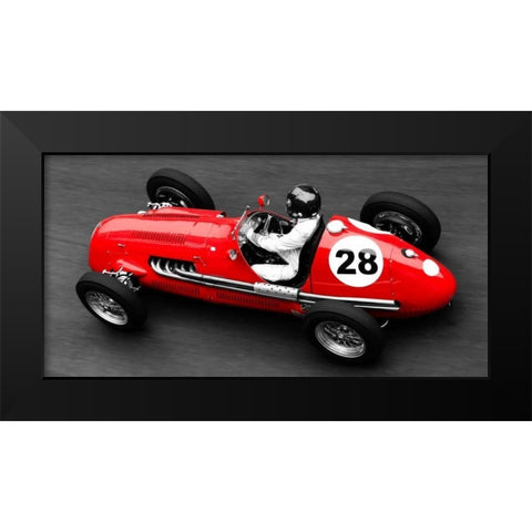Historical race car at Grand Prix de Monaco Black Modern Wood Framed Art Print by Seyfferth, Peter