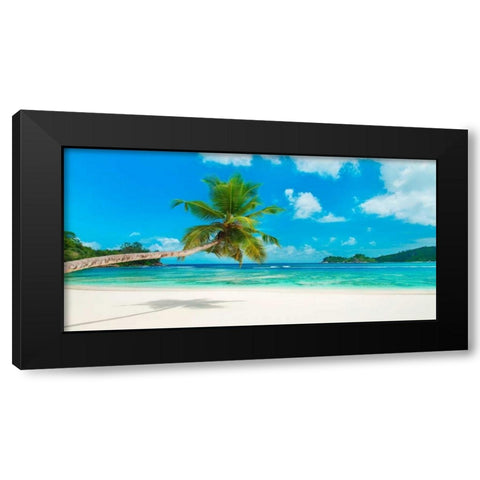 Tropical beach, Seychelles Black Modern Wood Framed Art Print by Anonymous