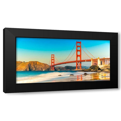 Golden Gate Bridge, San Francisco Black Modern Wood Framed Art Print with Double Matting by Anonymous