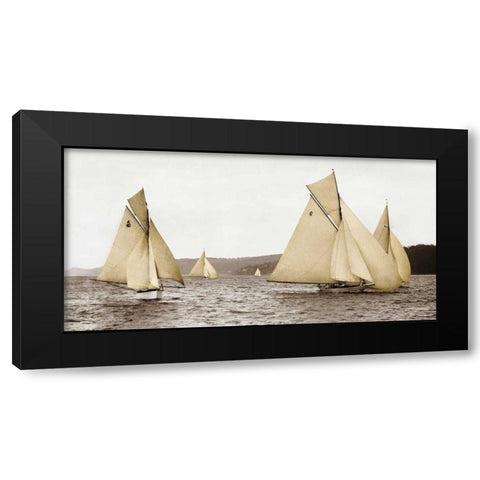 Sloops racing, 1926 Black Modern Wood Framed Art Print with Double Matting by Anonymous