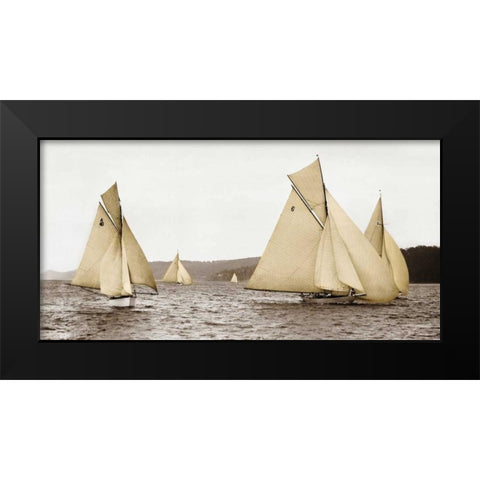 Sloops racing, 1926 Black Modern Wood Framed Art Print by Anonymous