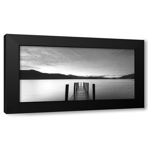 Twilight on lake, UK Black Modern Wood Framed Art Print by Anonymous
