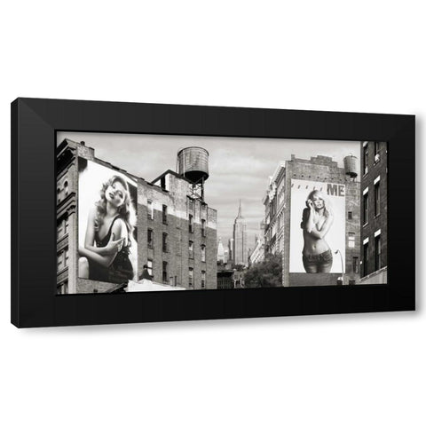 Billboards in Manhattan Black Modern Wood Framed Art Print by Lauren, Julian