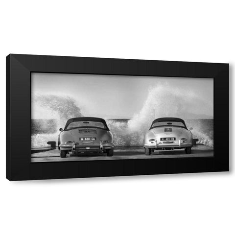 Ocean Waves breaking on Vintage Beauties Black Modern Wood Framed Art Print by Gasoline Images