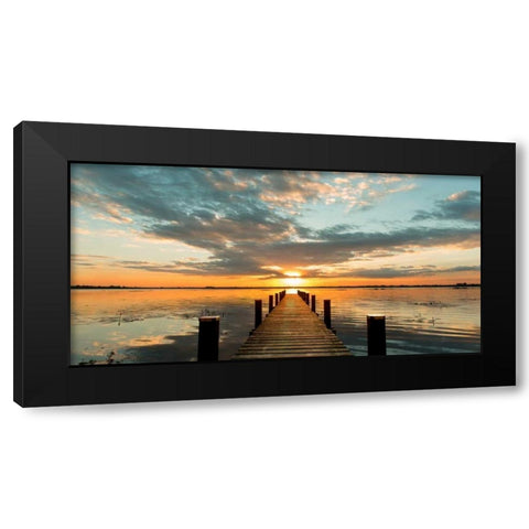 Morning Lights on a Jetty (detail) Black Modern Wood Framed Art Print by Pangea Images