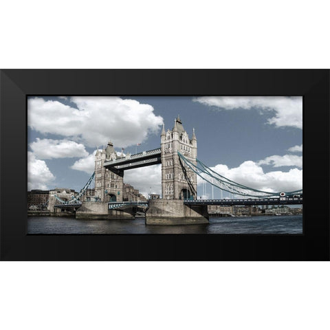 Tower Bridge, London Black Modern Wood Framed Art Print by Barry, Mancini