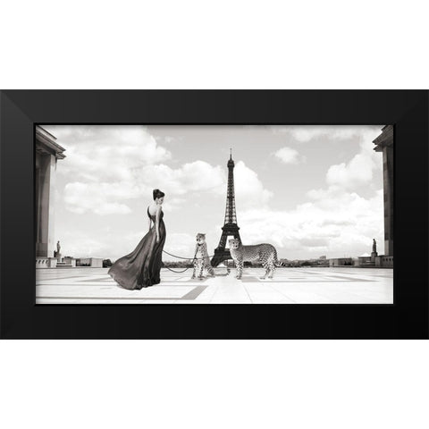Trocadero View Black Modern Wood Framed Art Print by Lauren, Julian