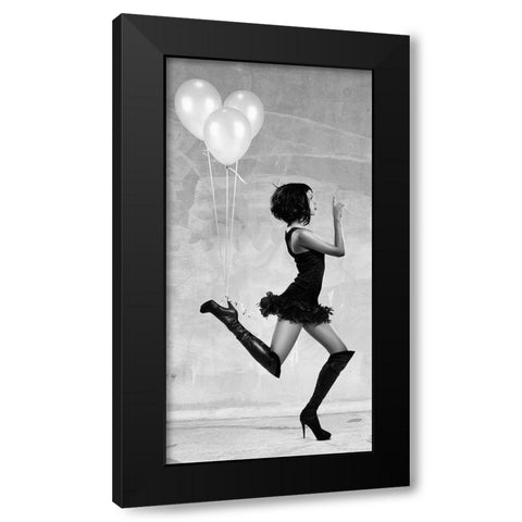 Up! Black Modern Wood Framed Art Print with Double Matting by Lauren, Julian