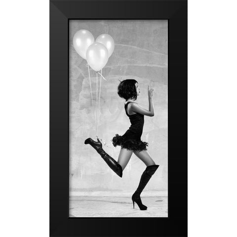 Up! Black Modern Wood Framed Art Print by Lauren, Julian