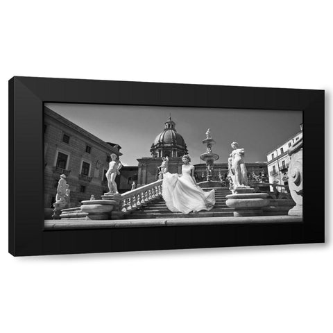 Escalier en Italie Black Modern Wood Framed Art Print with Double Matting by Haute Photo Collection