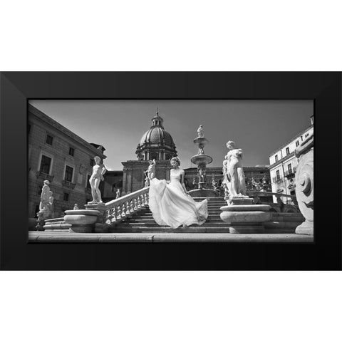 Escalier en Italie Black Modern Wood Framed Art Print by Haute Photo Collection