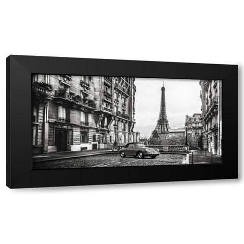 Roadster in Paris Black Modern Wood Framed Art Print with Double Matting by Gasoline Images