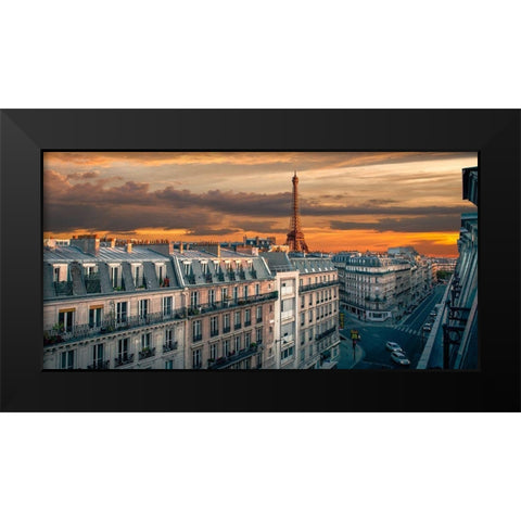 Morning in Paris Black Modern Wood Framed Art Print by Pangea Images