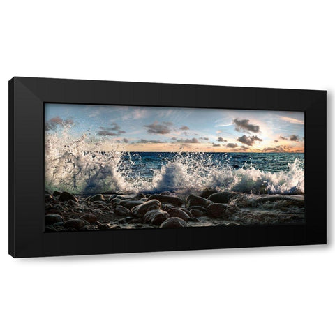 Waves crashing, Point Reyes, California (detail) Black Modern Wood Framed Art Print by Pangea Images