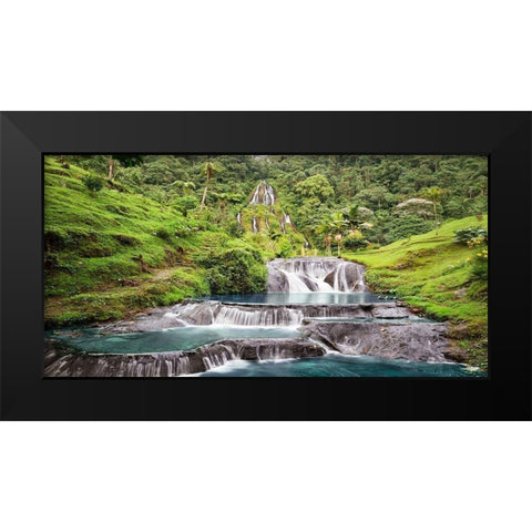 Waterfall in Santa Rosa de Cabal, Colombia (detail) Black Modern Wood Framed Art Print by Pangea Images
