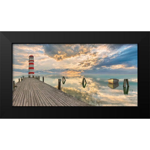 Lighthouse of Tranquillity Black Modern Wood Framed Art Print by Pangea Images