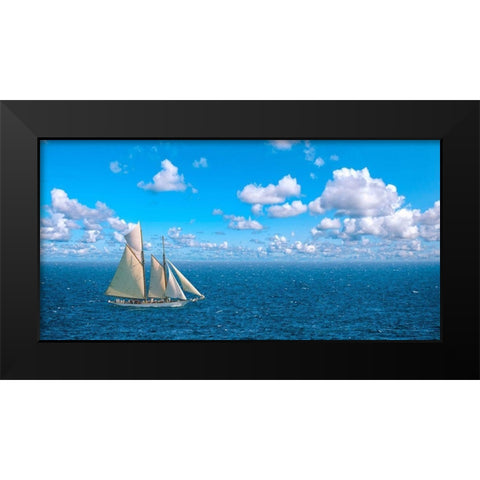 Ocean Sailing Black Modern Wood Framed Art Print by Pangea Images