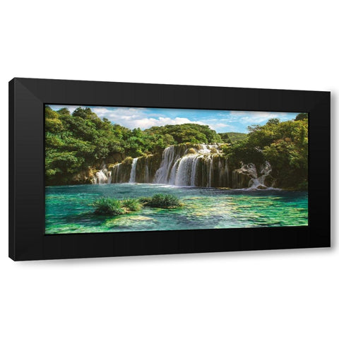 Waterfall in Krka National Park, Croatia Black Modern Wood Framed Art Print with Double Matting by Pangea Images