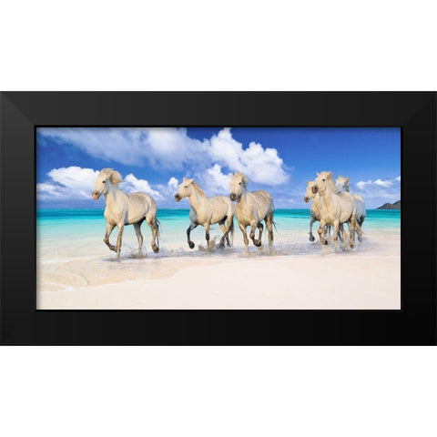 Band of Brothers- Lanikai Beach- Hawaii Black Modern Wood Framed Art Print by Pangea Images