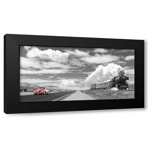 Interstate 59 - red Black Modern Wood Framed Art Print with Double Matting by Gasoline Images