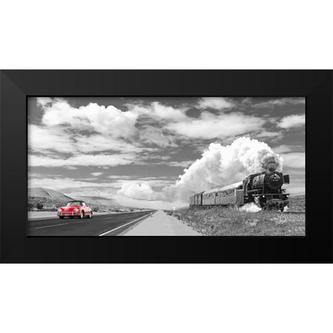 Interstate 59 - red Black Modern Wood Framed Art Print by Gasoline Images