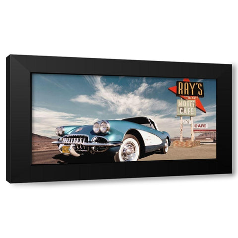 Cruisin USA Black Modern Wood Framed Art Print with Double Matting by Gasoline Images