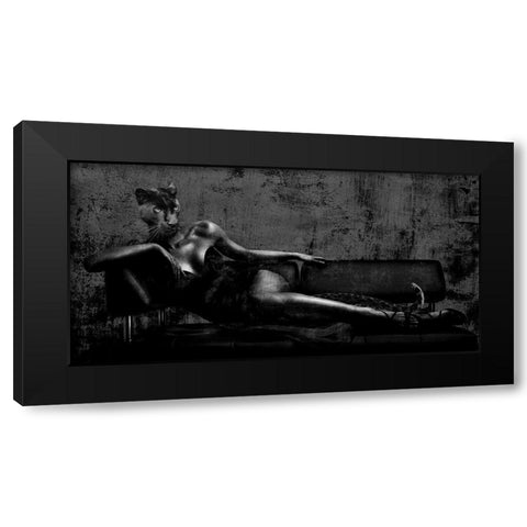 Dark Lady Black Modern Wood Framed Art Print by VizLab