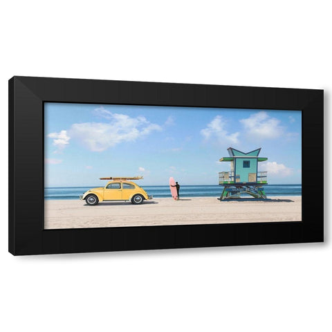 Waiting for the Waves-Miami Beach - detail Black Modern Wood Framed Art Print with Double Matting by Gasoline Images