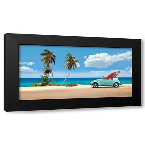 Surfers Retreat Black Modern Wood Framed Art Print with Double Matting by Gasoline Images