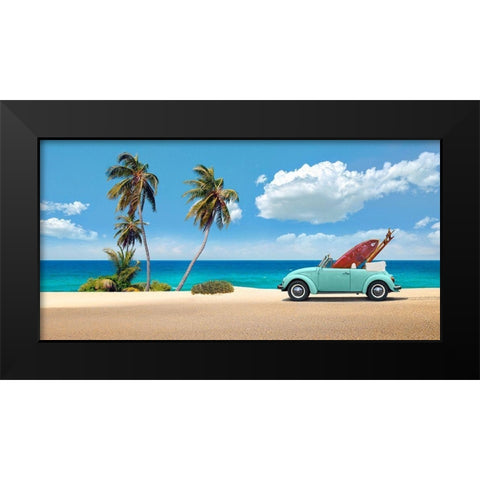 Surfers Retreat Black Modern Wood Framed Art Print by Gasoline Images