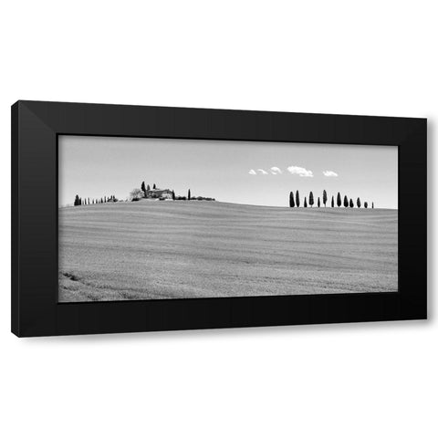 Strada del Brunello-Tuscany (BW) Black Modern Wood Framed Art Print with Double Matting by Pangea Images